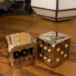Vintage Die-Cast Brass Dice Novelty Clock